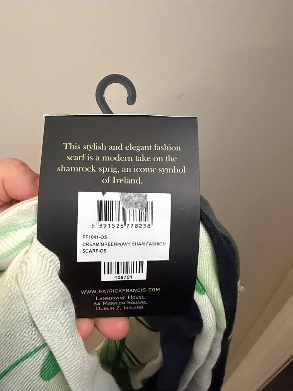 Patrick Francis Green Irish Fashion Scarf - Lightweight